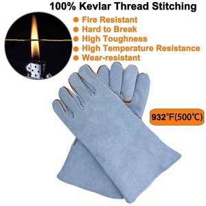 Guantes de Soldadura de Cuero Vacuno de Alta Resistencia para Seguridad Industrial, Resistentes a la Abrasión, para Bomberos y Construcción - Product Image 5