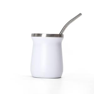 Mug à café isotherme en acier inoxydable mini 160 ml avec cuillère, double paroi, portable - Product Image 1