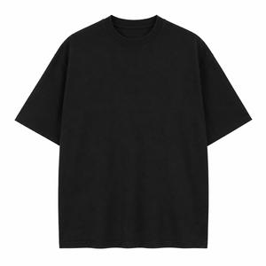 เสื้อยืดคอกลมแขนสั้นผู้ชายทรงโอเวอร์ไซส์สีดำล้วน ผ้าฝ้ายเนื้อนุ่ม สวมใส่สบาย ทรงหลวม สีพื้น รักษ์โลก ขายดี - Product Image 5