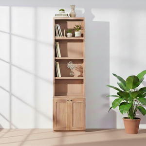 Armoire de cuisine moderne en teck massif de haute qualité, rangement et étagères, finition couleur bois naturel pour la maison et la restauration - Product Image 4