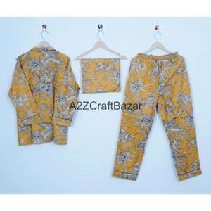 Pijamas de Algodón 100% Puro de Alta Calidad para Hombre y Mujer, Ropa de Dormir Romántica con Estampado Floral para Vacaciones de Invierno, Suministro Directo de Fábrica, Venta al Por Mayor - Product Image 4