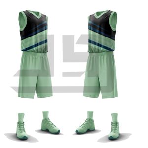 Ensemble d'uniformes de basketball personnalisés, respirants, sans manches, imprimés par sublimation, avec maillot léger en mesh et shorts pour clubs sportifs - Product Image 6
