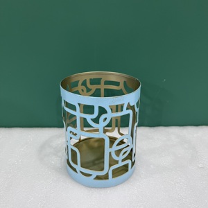 Portavelas Decorativo Moderno de Hierro, Linterna Geométrica de Mesa con Corte Láser para Decoración del Hogar, Sala de Estar, Bodas - Product Image 2