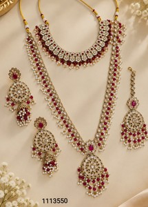 Juego de Joyería de Flores con Perlas y Baño de Oro, Collar y Aretes Verdes para Novia, para Bodas y Fiestas - Product Image 4