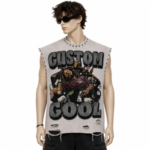 SHY SPORTS Custom Oversized Graphic Printed Tank Top 100% Cotton Jersey Hip Hop Design <b>Sleeveless</b> <b>TShirt</b> For Unisex Comfort Wear - Product Image 4