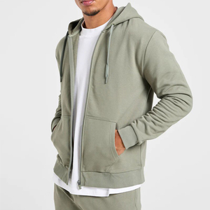 Sweat-shirt à capuche léger pour homme, coupe régulière, avec fermeture éclair frontale et cordon de serrage réglable, personnalisable avec logo, vente en gros, meilleure vente, haute qualité - Product Image 2