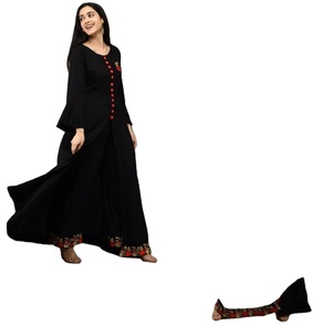 ชุดเดรสผ้าฝ้ายผู้หญิง Anarkali Kurtis ชุดเดรสอินเดียแจ็กเก็ต Dupatta Kameez ดีไซน์แฟชั่นล่าสุด - Product Image 1