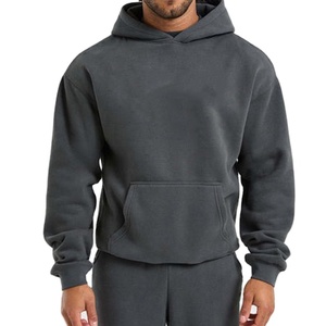 Sudadera con capucha de felpa francesa de alto gramaje para hombre, corte holgado personalizado, hombros caídos, estilo oversize, con capucha grande y bolsillos. - Product Image 1