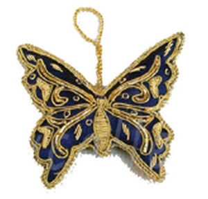 Adornos Colgantes Decorativos Navideños, Decoraciones de Lujo para Árboles de Navidad, Mariposa Colgante Bordada a Mano - Product Image 2