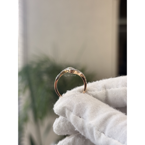 Anillo de compromiso de oro macizo con diamante de laboratorio talla pera de 0.56 quilates VVS VS EF, diseño bypass pavé, regalo de aniversario para ella - Product Image 2