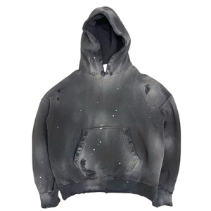 Sweat-shirts à capuche personnalisés en molleton tie-dye coupe classique pour l'hiver, style streetwear, en coton mélangé pour hommes - Product Image 4