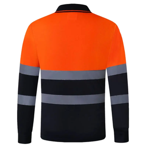 Ropa de Seguridad Reflectante Fluorescente, Camisa Polo de Manga Larga de Alta Visibilidad Naranja, Ropa de Trabajo - Product Image 5