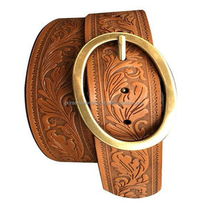 Cinturones de herramientas de cuero occidental de moda para hombres de piel de vaca genuina de grano completo cinturones de cuero de vaquero tallados a mano Clásicos listos para enviar - Product Image 2