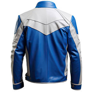 Chaqueta de Cuero para Hombre, Cuello Redondo, Cierre Frontal con Cremallera y Broches, Múltiples Bolsillos Interiores/Exteriores, Ajustable e Impermeable - Product Image 4