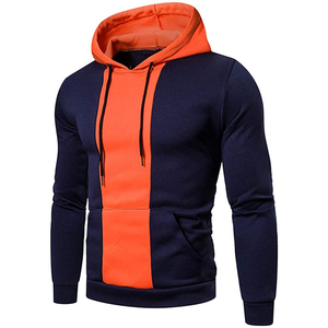 Sweat-shirts et sweats à capuche pour hommes en tricot décontracté à blocs de couleur, en polyester et coton, pour l'automne, orange, bleu marine, noir, style Racing Gear - Product Image 1