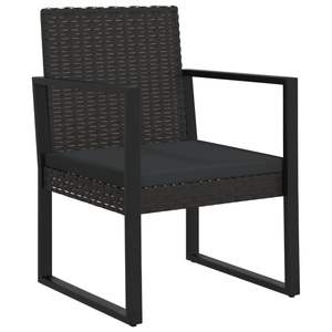 Fauteuil de jardin en polyrotin noir durable, design standard, chaise d'extérieur confortable - Product Image 2