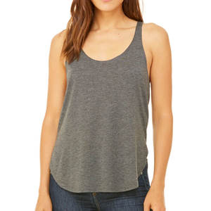 Débardeur gris à col rond pour femme, décontracté, en tricot, couleur unie, respirant, sans manches - Product Image 1