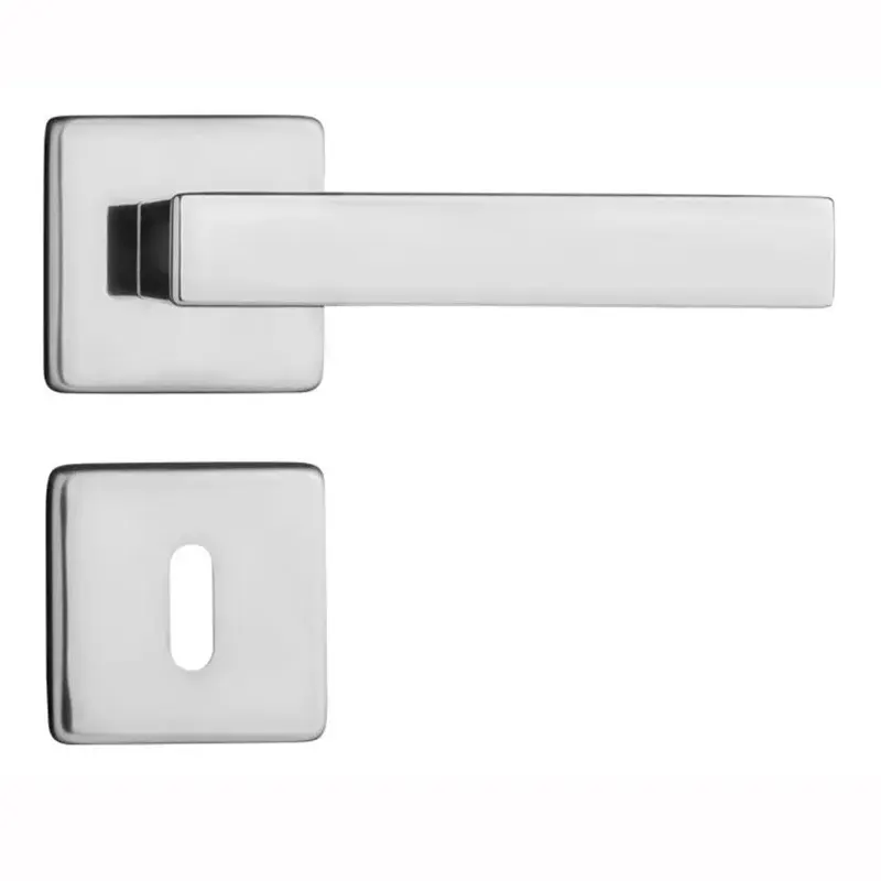 Professional Factory Brushed Stainless Steel Square Mitred Flat Tubular Door Handle French Euro Profile Design Door Handle