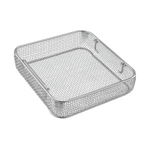 Stainless Steel Wire <b>Mesh</b> Sterilization <b>Basket</b> with Tilt Handles Rounded Corners Surgical Instrument Storage Container - Product Image 6