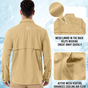เสื้อเดินป่าดีไซน์หรูหราสำหรับผู้ชาย เสื้อเชิ้ตผู้ชายระบายอากาศแห้งเร็ว เสื้อเดินป่าตกปลาหลายกระเป๋าสำหรับผู้ชาย - Product Image 2