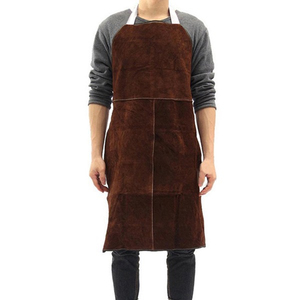 Tablier en cuir de style classique, résistant au feu, pour la cuisine, avec deux poches - Product Image 2