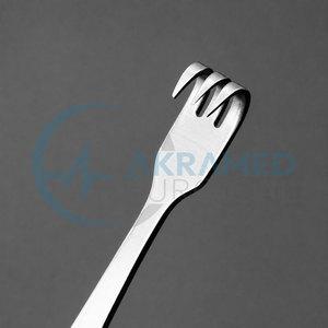 Rétracteur d'paupières à trois pointes à tête acérée certifié CE, 16 cm, en acier inoxydable, instrument ophtalmique pour chirurgie plastique et cosmétique - Product Image 4