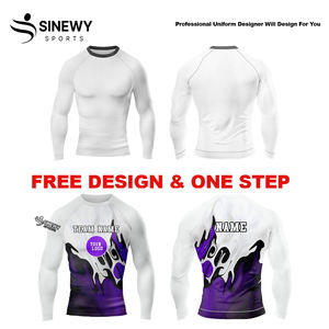 Chemises de compression personnalisées avec logo imprimé, respirantes, écologiques, antibactériennes, en spandex/polyester, unisexes, 220g, pour gardes - Product Image 6