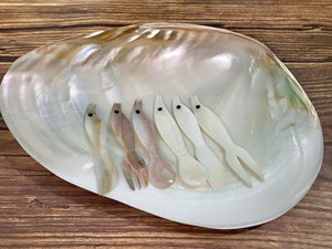 Juego de Cuchara y Tenedor de Concha Marina Hechos a Mano, Diseño Zen Asiático, Ecológico, Ligero, Duradero, Novedoso y Creativo, Vajilla para Negocios - Product Image 4
