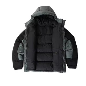 Veste matelassée tendance pour homme, vente en gros personnalisée, veste décontractée épaisse à capuche, respirante, imperméable et coupe-vent, 100% polyester - Product Image 1