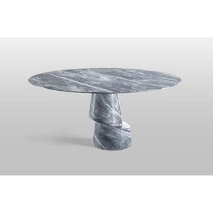 New Arrival Gray Marble Dining <b>Table</b> Luxury Round Stone <b>Table</b> For Modern Home Furniture Collection - Product Image 1