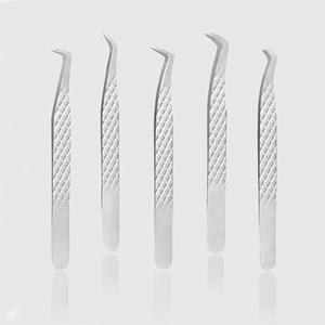 Pinzas para Pestañas de Acero Inoxidable Plateado Personalizadas, con Punta de Diamante, Punta Puntiaguda, Marca Privada, Punta de Fibra, para Extensión de Pestañas Postizas - Product Image 5