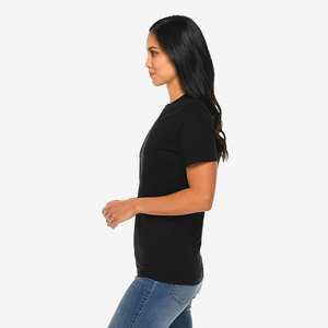 Camiseta de Manga Corta para Mujer, Cuello Redondo, Algodón Blanco, Corte Regular, Color Sólido, Transpirable, Tejido Jersey, para Todas las Temporadas - Product Image 2