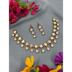 Indian Ethnic Artificial <b>Bridal</b> <b>Jewelry</b> <b>Set</b>-Aarohi Victorian Premium Gold Plated Necklace - Product Image 2