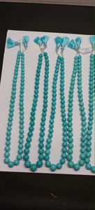 Perles rondes lisses en turquoise Sleeping Beauty d'Arizona naturelle, 7 mm, perles semi-précieuses de forme ronde, best-seller, OEM - Product Image 4
