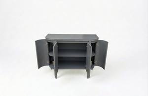 Modern Water Resistant Eco-Friendly Storage Cabinet Curved Side Console Minimal Design Compact <b>Sideboard</b> Rounded Console Cabinet - Product Image 5