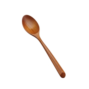 Ensemble de 2 cuillères à soupe en bois naturel écologique, petites cuillères à café en bois durables, fabriquées à la main, de qualité alimentaire, couverts de cuisine, vaisselle - Product Image 2