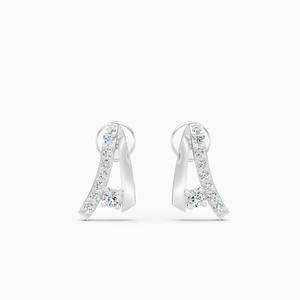 Pendientes de diamantes curvos de 0.15 quilates cultivados en laboratorio en oro amarillo, blanco y rosa de 9 quilates. - Product Image 2