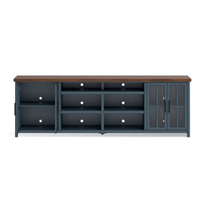 Bridgevine Home Nantucket Console da 96 pollici supporto TV Blue Denim Whiskey finitura nessun assemblaggio richiesto per TV fino a 100 pollici - Product Image 3