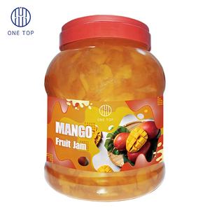 Convenient ONE <b>TOP</b> Orange Mango Flavor Jam Syrup Liquid <b>Bubble</b> Tea Ingredient 4kg in Bottle From Taiwan for Tea Lovers - Product Image 1