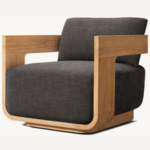 Fauteuil individuel en teck avec mousse souple, durable et idéal pour le salon - Product Image 1