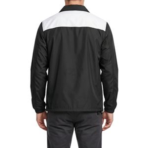 Contrast Athletic Black <b>White</b> Coach <b>Jacket</b> Shoulder Striped Track Sport Varsity Sideline Training <b>Men</b> Coach <b>Jacket</b> - Product Image 2