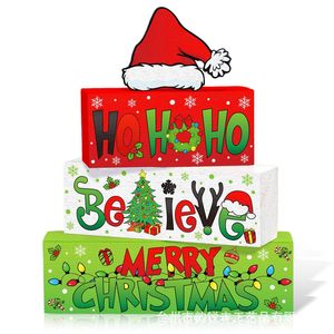 Decoraciones Navideñas de Madera para Mesa, Letreros Rústicos de Varios Niveles con Diseño Navideño, Adornos de Escritorio con Santa, Árbol y Muñeco de Nieve para Decoración del Hogar - Product Image 5