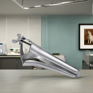 Spéculum vétérinaire réutilisable Mahersi Polanski de qualité supérieure en acier inoxydable allemand 35 CM 2 en 1 lames Haute qualité Hôpital Bétail - Product Image 1