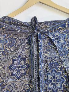 Ensemble bohème 2 pièces pour femme : haut court en mousseline florale avec ceinture et short large coupe ample – Tenue décontractée printemps-été - Product Image 3