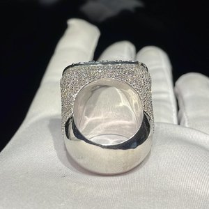 Anillo de Diamantes Moissanite Iced Out, Anillo de Sello Cuadrado de Lujo para Hombre, Estilo Hip Hop, con Piedra VVS, Anillo de Moda Brillante, Regalo Premium Personalizado - Product Image 5
