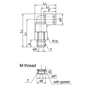 Conexión genérica NITTA Push One E Series ELL1/4-PT - Product Image 1