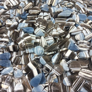 Lot de paires de cabochons d'opale bleue naturelle Owyhee, opale pigeon, pour la fabrication, vente en gros - Product Image 6