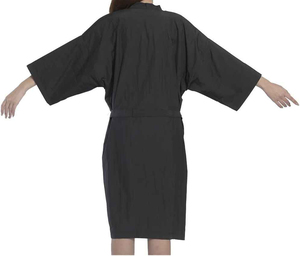 Bata de peluquería personalizable al por mayor, bata de esteticista, bata de SPA, bata de salón de belleza, bata de cliente con logo personalizado, kimono, bata de barbero - Product Image 2