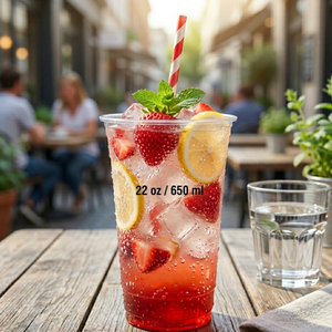 แก้วพลาสติก PP โพลีโพรพิลีน ขนาด 9 กรัม รุ่น Slim and Tall ความจุ 22 ออนซ์ สำหรับเครื่องดื่มเย็น ผลิตในอินโดนีเซีย - Product Image 1