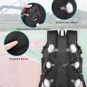 Mochila de Baloncesto Protectora Versátil para Todo Clima con Red Integrada para Balón, para Actividades Deportivas al Aire Libre - Product Image 4